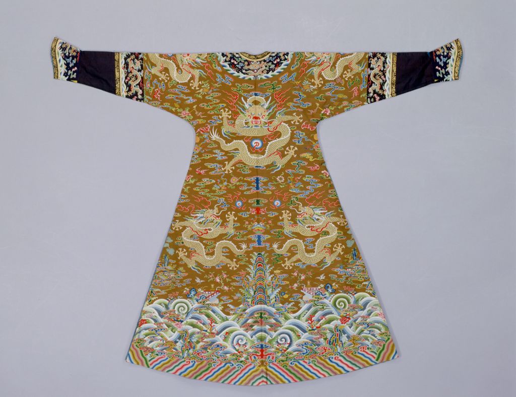 黄色云龙妆花纱袷龙袍 - 故宫博物院